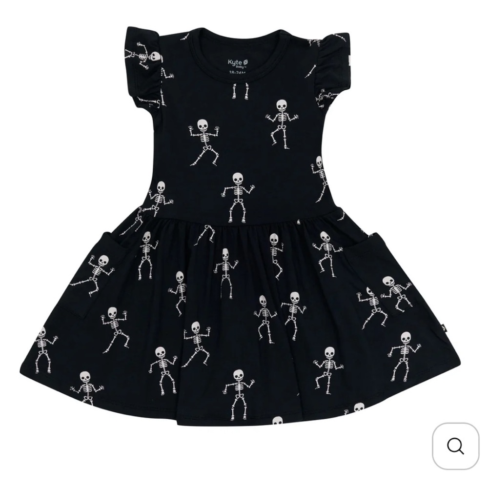 Kyte Pocket Dress in Skeleton 12-18 Months NWT